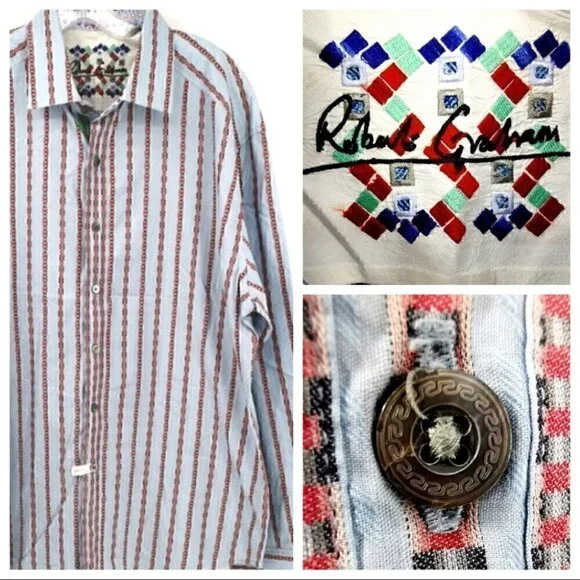 Robert Graham Designer Men's 2XL Button Down Shirt